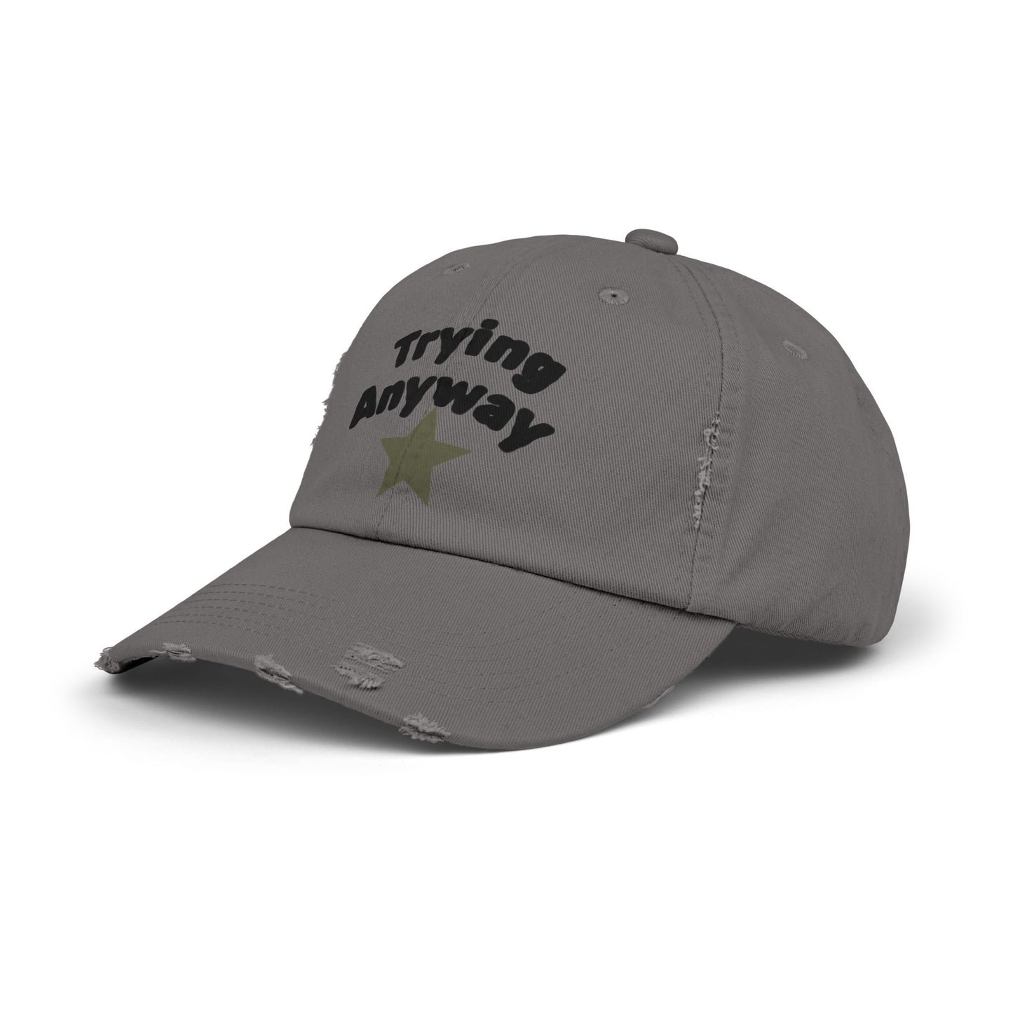 Distressed Cap with Inspirational Message