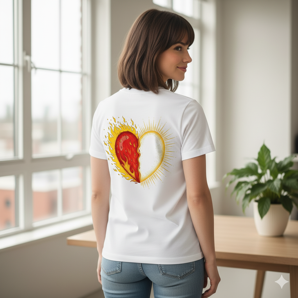 Love Once was Burning Red Unisex Heavy Cotton Tee, Romantic T-Shirt, Heart T-Shirt, Gift for Her, Anniversary Gift, Summer Fashion