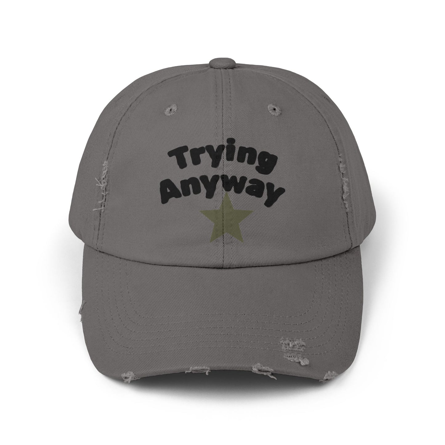 Distressed Cap with Inspirational Message