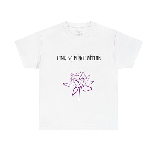 Finding Peace Within Unisex Heavy Cotton Tee, Meditation Shirt, Yoga Tee, Mindfulness Apparel, Spiritual Gift, Self-Care T-Shirt