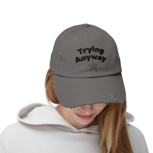 Distressed Cap with Inspirational Message