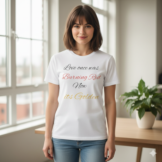 Love Once was Burning Red Unisex Heavy Cotton Tee, Romantic T-Shirt, Heart T-Shirt, Gift for Her, Anniversary Gift, Summer Fashion